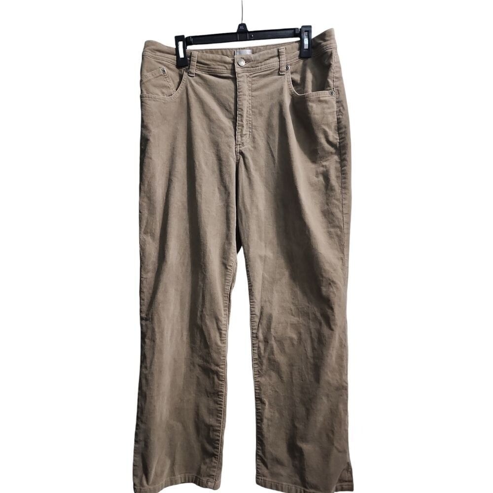 Chico's Khaki Wide-Leg Pants Casual Comfort Women's Trousers